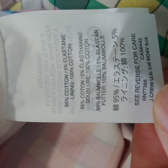 J. Crew Tie Neck Rainbow Gingham Cotton A-line Sleeveless Dress Size 2P - Picture 13 of 15